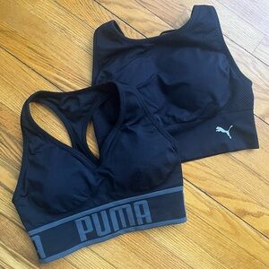 PUMA Bundle of 2 Black Sports Bra Size M